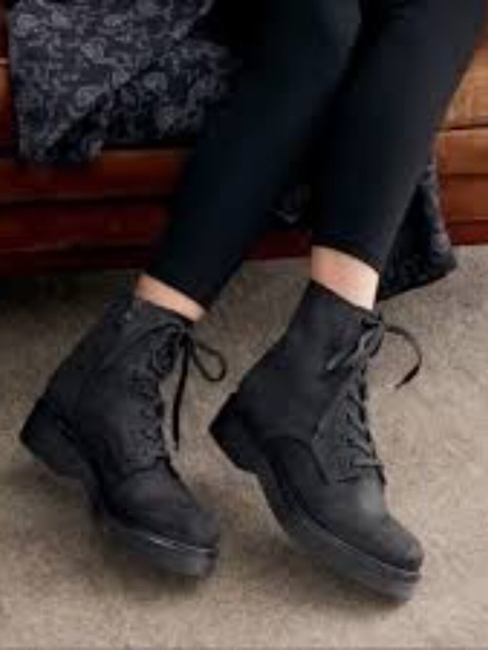 Vince Monastir lace-up combat boots black suede